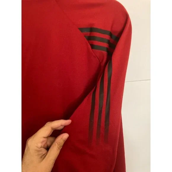 Adidas Long Sleeve Shirt Mens M 1/4 Zip‎ Honda Classic Waffle Golf Deep Red - Picture 5 of 9